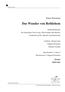 Das Wunder von Bethlehem - (Partitur GCh)