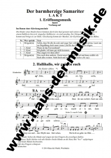 Der barmherzige Samariter - (Chorpartitur)