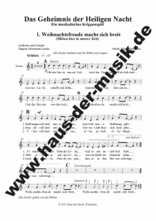 Das Geheimnis der Heiligen Nacht - (1 - Kinderchorpartitur)