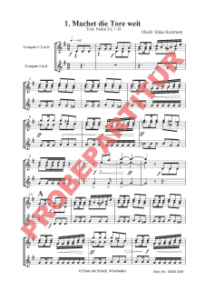 Macht hoch die Tür - (Trompete 1-3 in B)