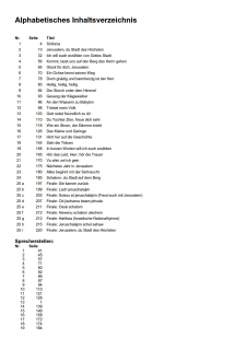 Jerusalem Schalom - (Kleine Partitur)