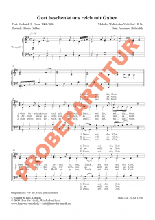 Gott beschenkt uns reich mit Gaben (GCh)