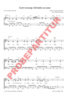 Gott versorgt. Ich habe zu Essen (Kinderlied) (GCh)