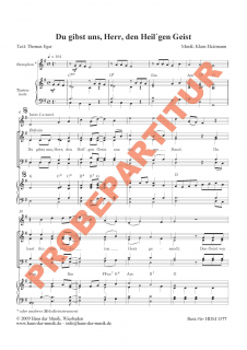 Du gibst uns, Herr, den Heiligen Geist (GCh)