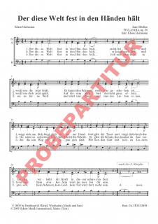 Der diese Welt fest in Händen (Chorpartitur)