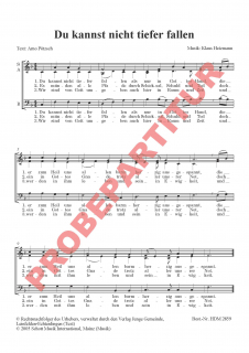 Du kannst nicht tiefer fallen (Chorpartitur)