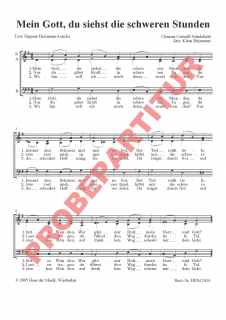 Mein Gott, du siehst die schweren Stunden (Chorpartitur)