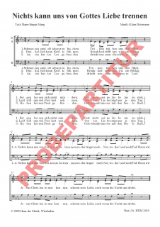 Nichts kann uns von Gottes Liebe trennen (Chorpartitur)
