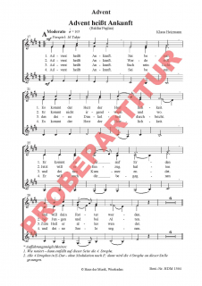 Advent heißt Ankunft (Chorpartitur FCh)