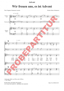 Wir freuen uns, es ist Advent (Partitur FCh)