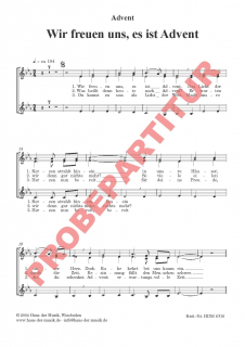 Wir freuen uns, es ist Advent (Chorpartitur FCh)