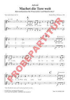 Machet die Tore weit (Chorpartitur FCh)
