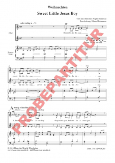 Sweet Little Jesus Boy (Partitur FCh)