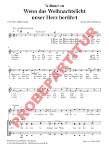 Wenn das Weihnachtslicht unser Herz berührt (Chorpartitur FCh)