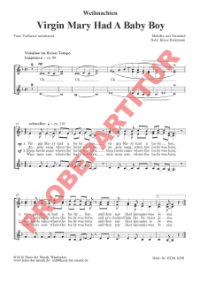 Virgin Mary Had A Baby Boy (Chorpartitur FCh)