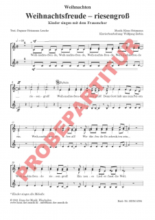 Weihnachtsfreude - riesengroß (Chorpartitur FCh)