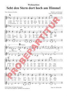 Seht den Stern dort hoch am Himmel (Chorpartitur FCh)