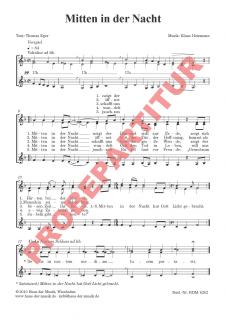 Mitten in der Nacht FCh Chorpartitur