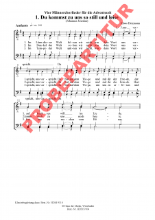 Vier neue Adventslieder für Männerchöre - (Chorpartitur)