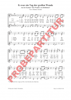 Es war ein Tag der großen Wende - Einzelnotenausgabe Chorpartitur Frauenchor