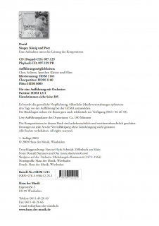 David - König, Sänger und Poet - (Partitur) Digital