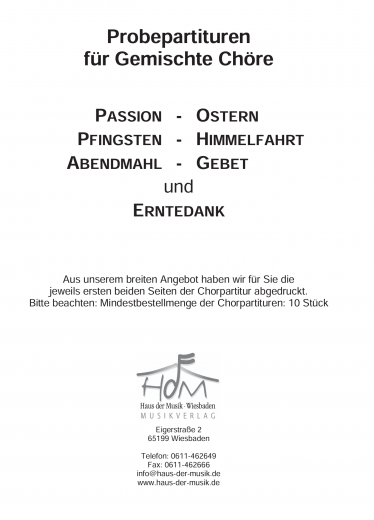 Probepartituren Passion Ostern (GCh)
