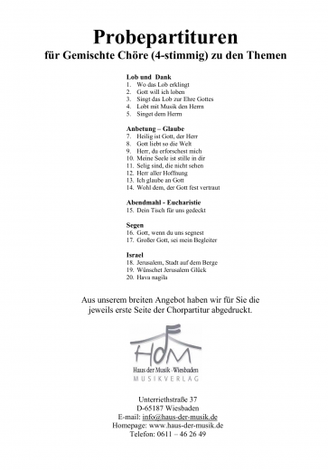 Probepartitur Lob und Dank (GCh)