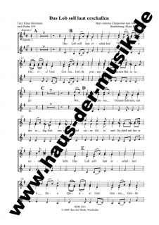 Das Lob soll laut erschallen - Frauenchor- Chorpartitur