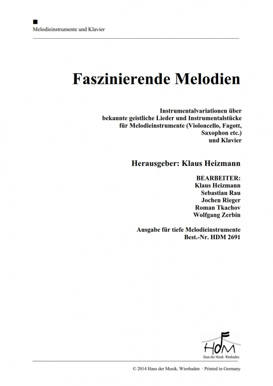 Faszinierende Melodien - (Ausgabe für tiefe Melodieinstrumente)