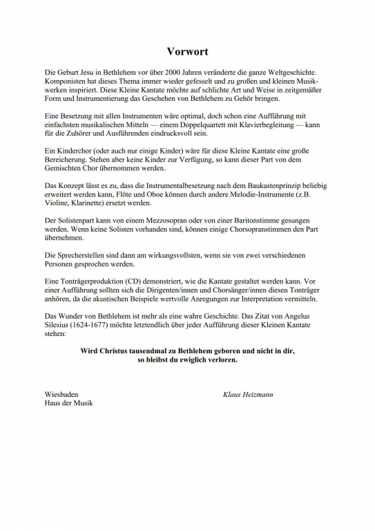 Lasset uns nun gehen Klavierauszug