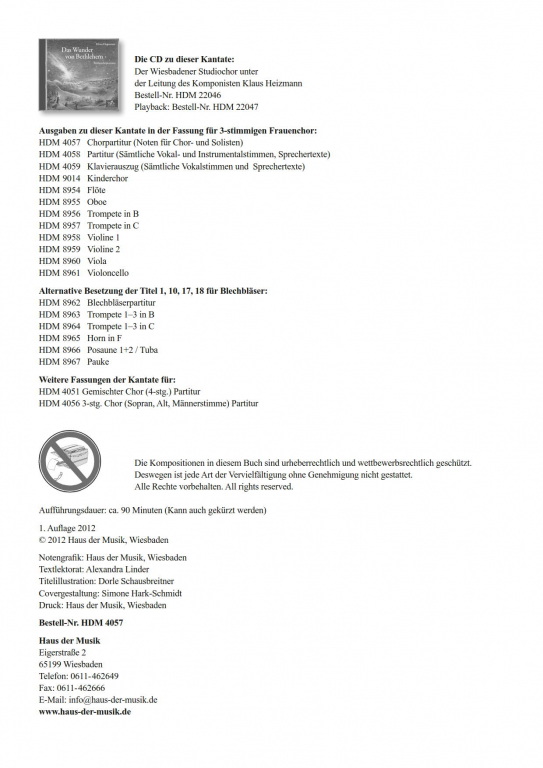 Das Wunder - (Chorpartitur FCh)