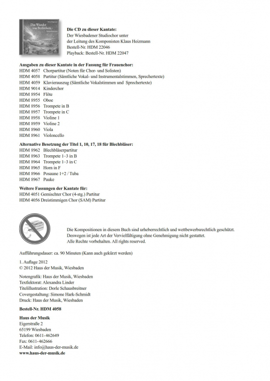 Das Wunder von Bethlehem - (Partitur FCh)