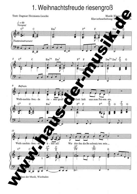 Weihnachtsfreude-riesengroß (Klavierauszug)