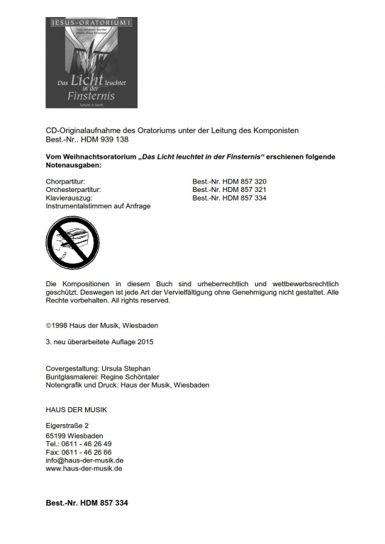 Weihnachtsoratorium - (Klavierauszug)