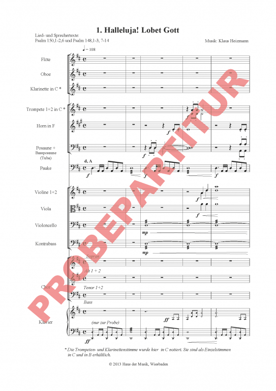 Halleluja! Lobet Gott (Orchesterpartitur)