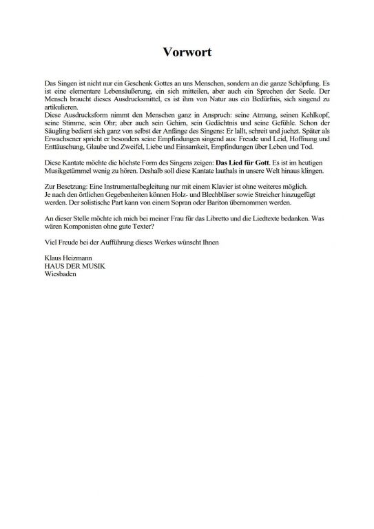 Singet dem Herrn Klavierauszug