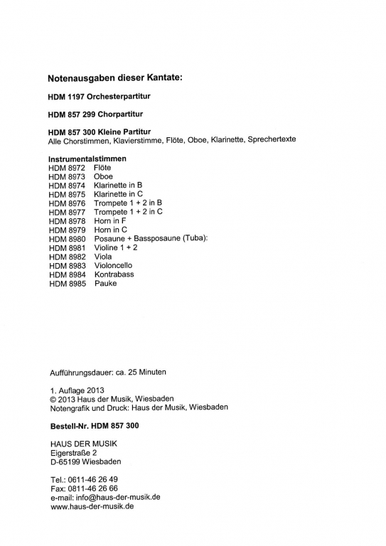 Halleluja! Lobet Gott (Kleine Partitur)