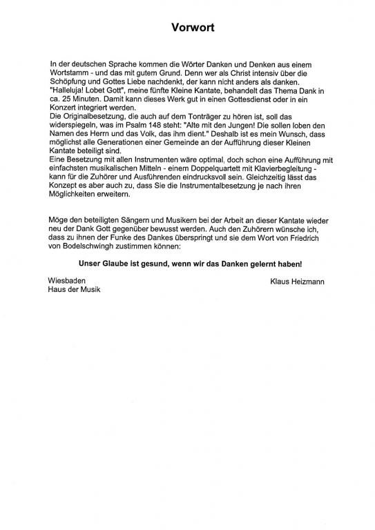 Halleluja! Lobet Gott (Kleine Partitur)