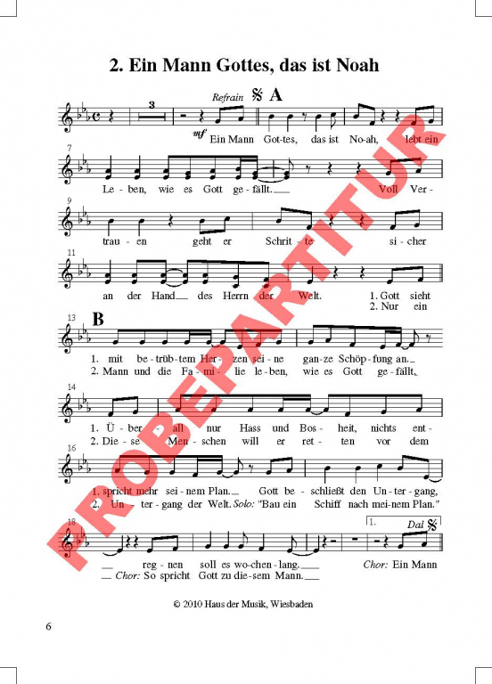 Noah und die große Flut - Chorpartitur