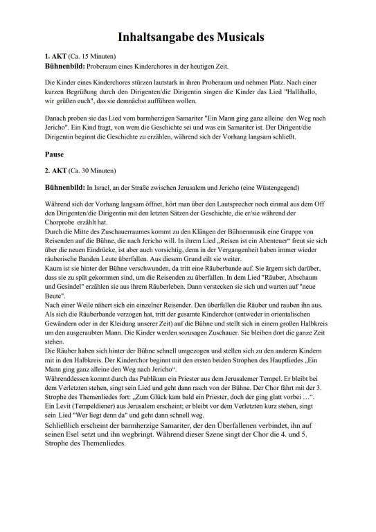 Der barmherzige Samariter - (Partitur)