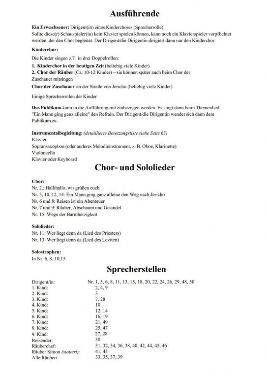 Der barmherzige Samariter - (Partitur)