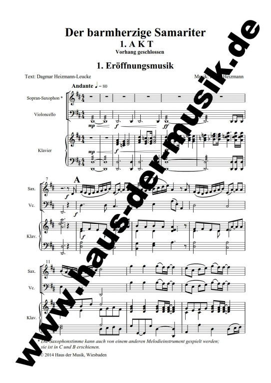 Der barmherzige Samariter - (Partitur)