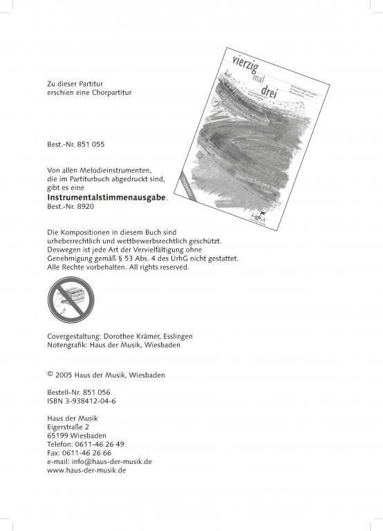 Vierzig mal drei - (Partitur)