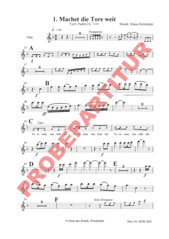 Macht hoch die Tür - (Flöte)