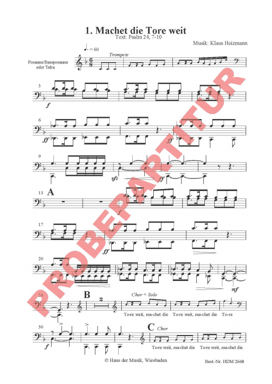 Macht hoch die Tür -( Posaune 1+2 / Tuba)
