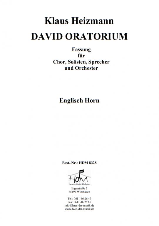 David - König, Sänger und Poet - (Englisch Horn)