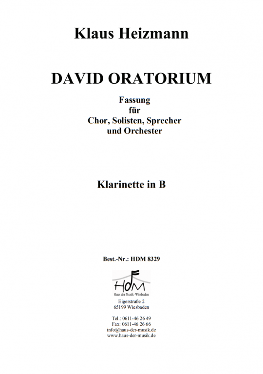 David - König, Sänger und Poet - (Klarinette in B)