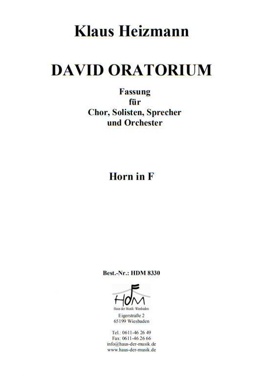 David - König, Sänger und Poet - (Horn in F)