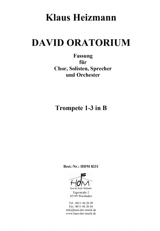 David - König, Sänger und Poet - (Trompete 1-3 in B)