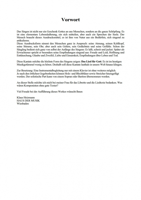 Singet dem Herrn Orchesterpartitur